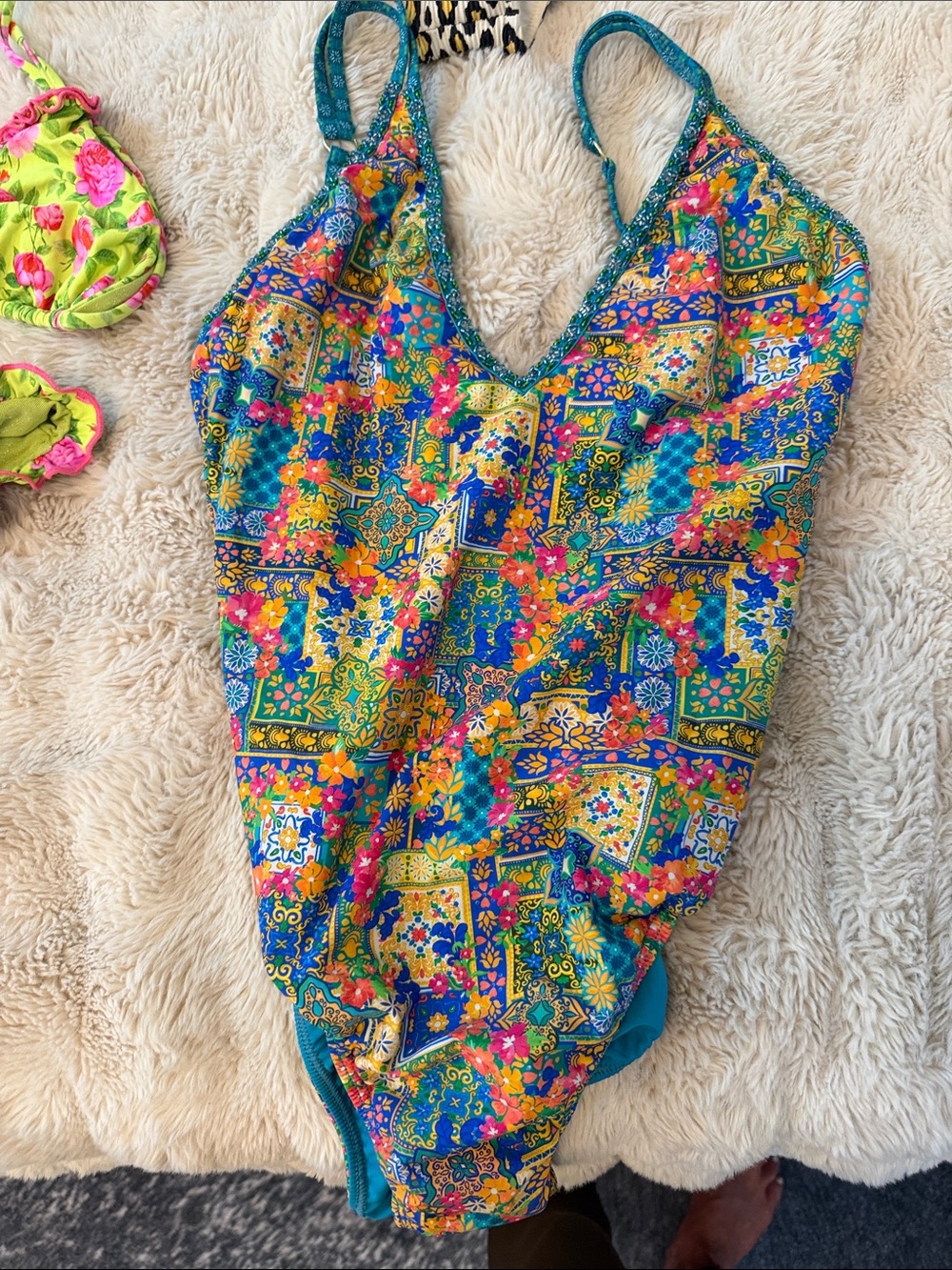 Bydee Turquoise One-Piece Swimsuit - Women's Medium